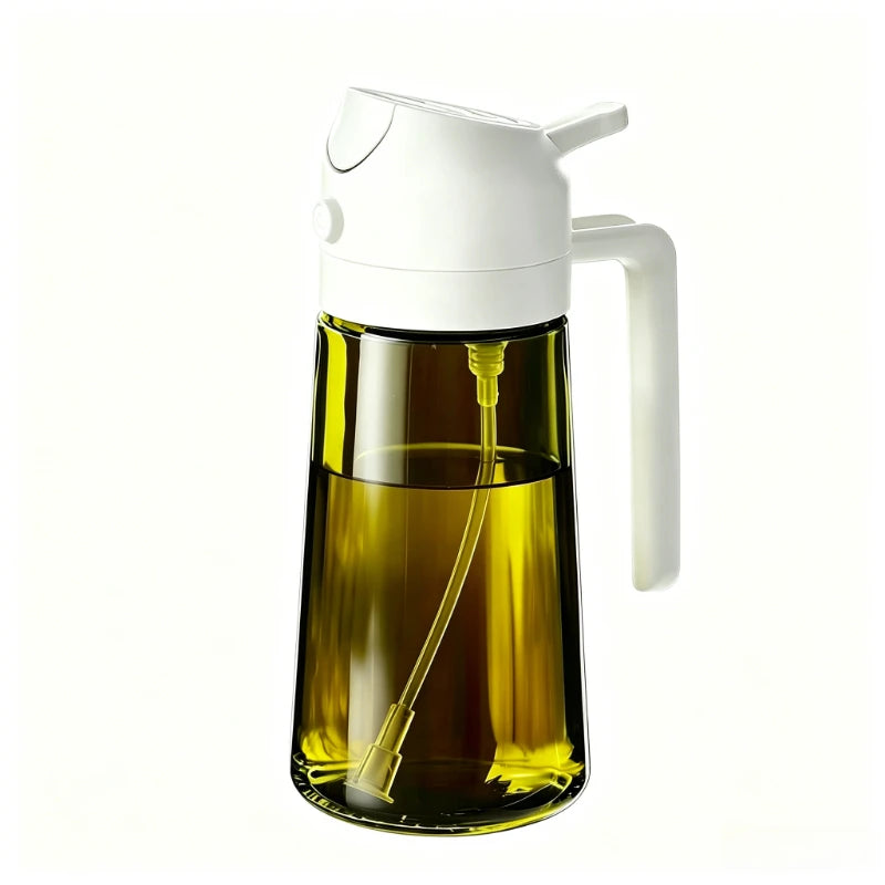 2-in-1 Oil Dispenser & Sprayer 500ML Leakproof Olive Oil Sprayer Bottle for Cooking Spray Airfryer BBQ Camping