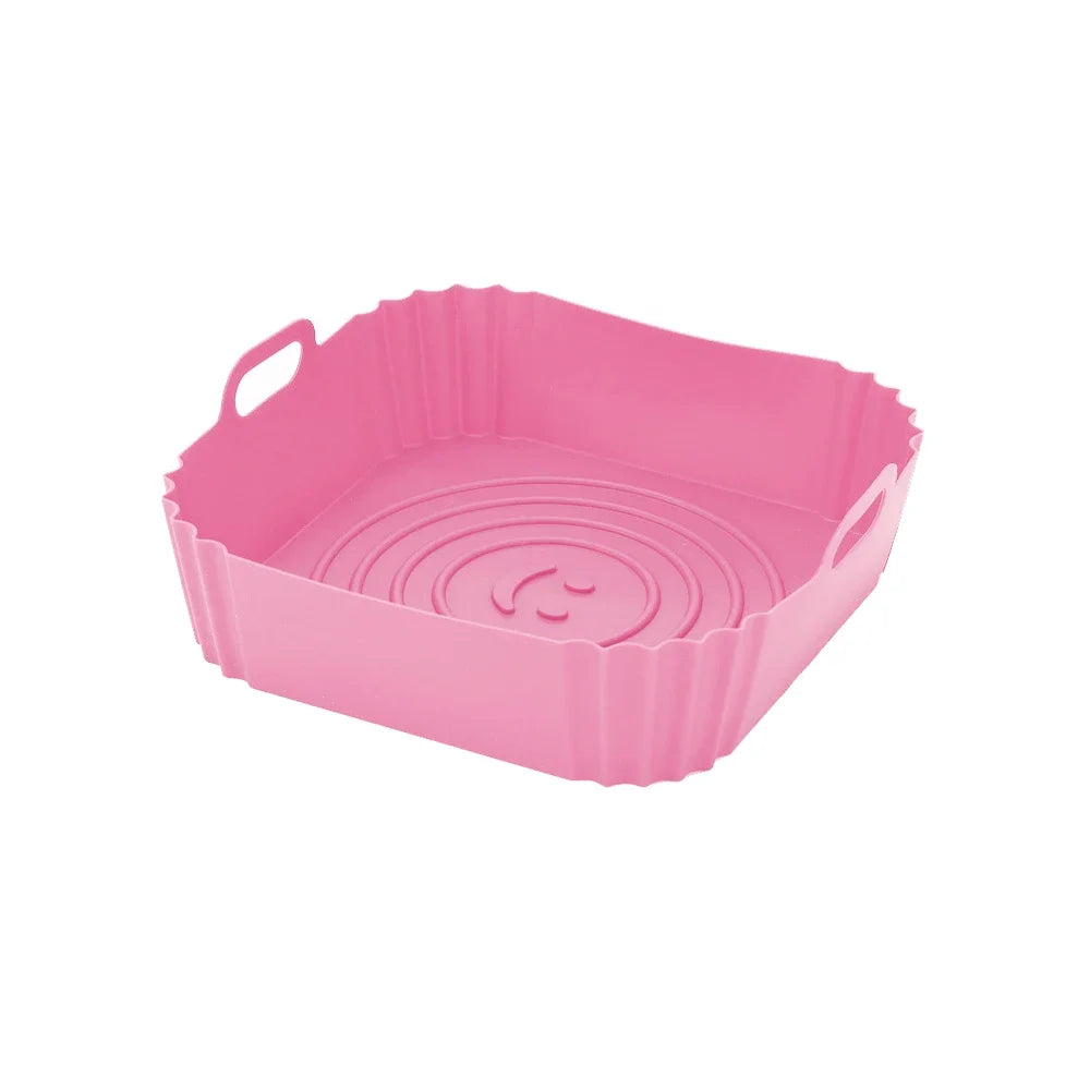 Reusable Silicone Air Fryer Oven Baking Tray Non-stick Liner Pan Accessories Pizza Chicken Kitchen Gadgets