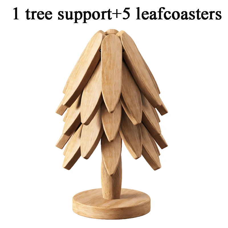 Wooden Trivets for Hot Dishes Decorative Christmas Tree Shape, Kitchen Wood Tree Trivet for Hot Pots and Pans 8” Heat Resistant