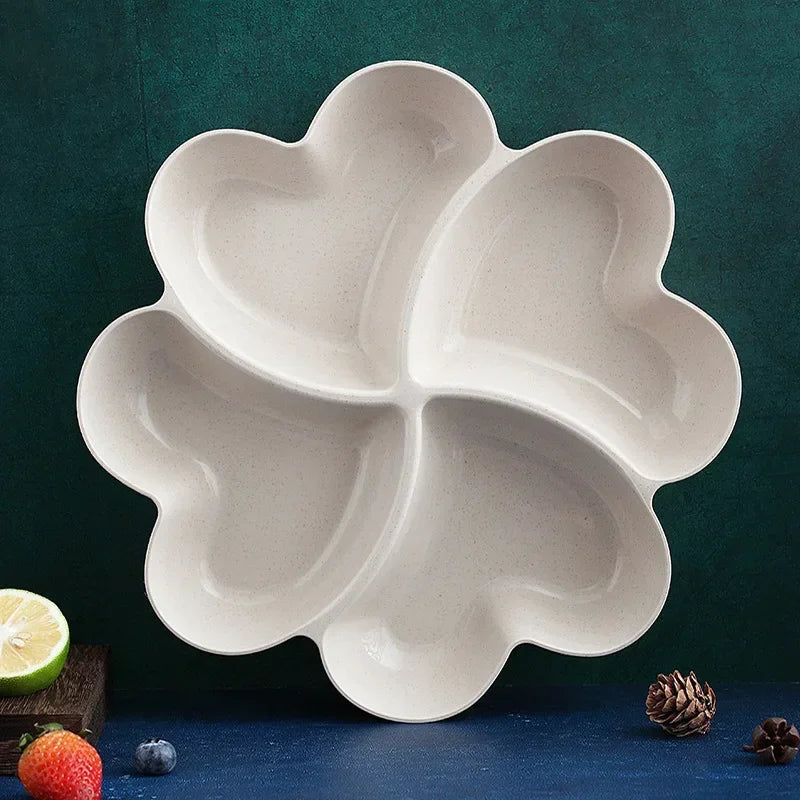 Heart Shaped Fruit Platter Creative Plates Storage Box Dried Fruit Snack Plates Divided Candy Dessert Plate Container Box