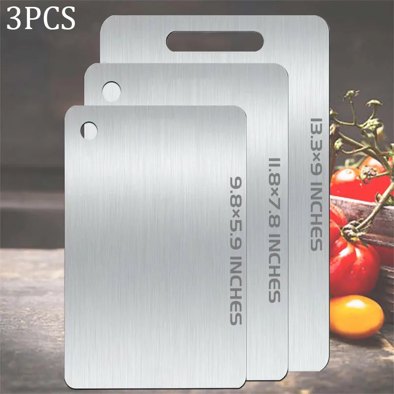 1/3/5PCS Stainless Steel Cutting Boards Double-Sided Antibacterial Food Grade Mould-Resistant Kitchen Chopping Board for Meat