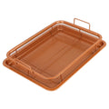 Oil Frying Baking Pan Grill Crispy Mesh Stainless Steel Baking Tray Copper For Oven Air Fryer BBQ Non-stick Chips Basket
