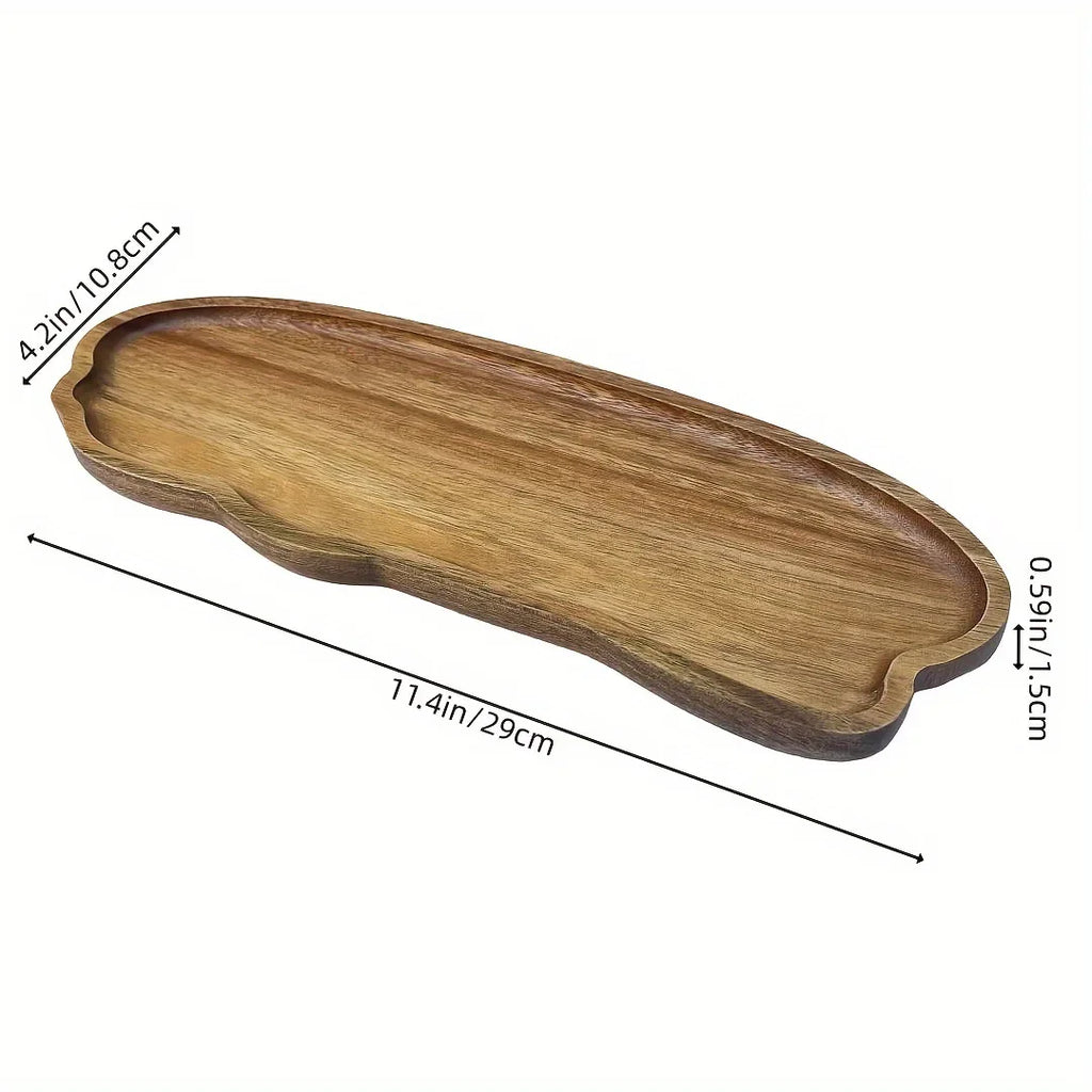Japanese Wooden Tea Tray Multi Functional  Fruits Desserts Bread Storage Heat Resistant Solid Wood Home Decor Kitchen Essential‌