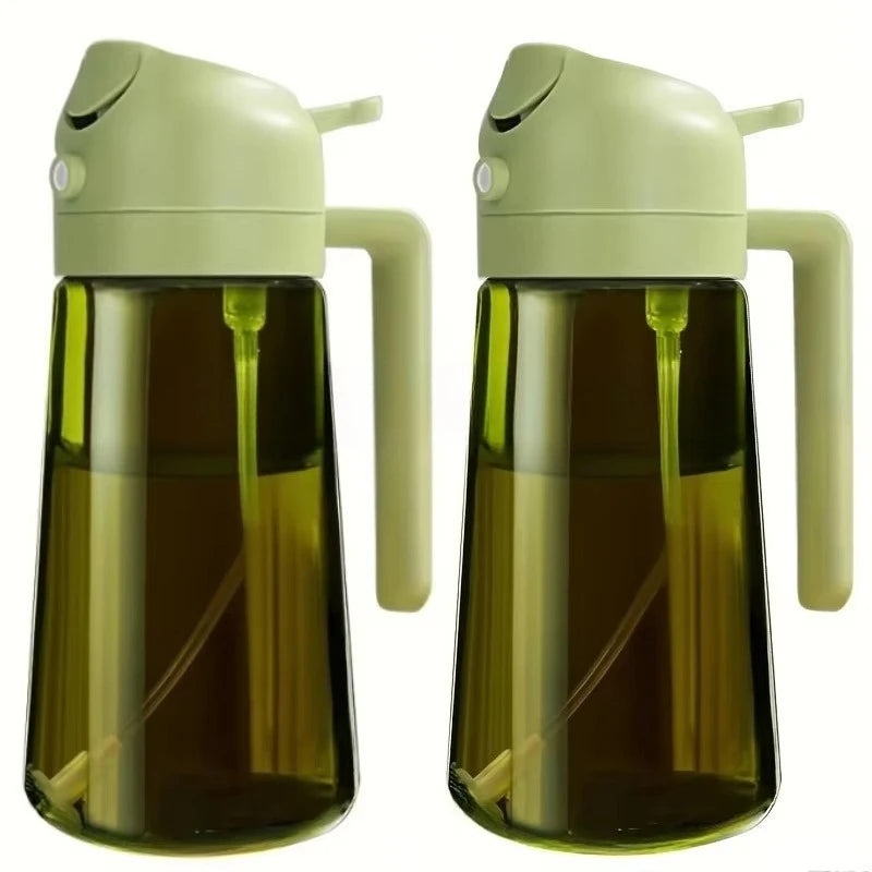 2-in-1 Oil Dispenser & Sprayer 500ML Leakproof Olive Oil Sprayer Bottle for Cooking Spray Airfryer BBQ Camping