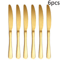 6/30pcs Stainless Steel Tableware Set, Including Knife, Fork, Knife, Tea Fork and Tea Spoon, Suitable for Holiday Parties.