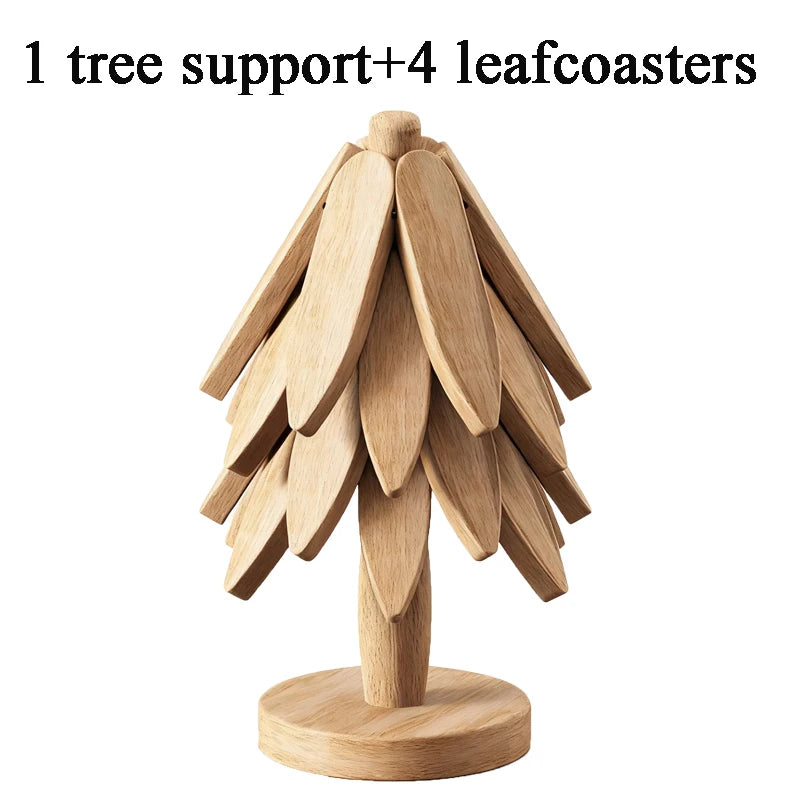 Wooden Trivets for Hot Dishes Decorative Christmas Tree Shape, Kitchen Wood Tree Trivet for Hot Pots and Pans 8” Heat Resistant