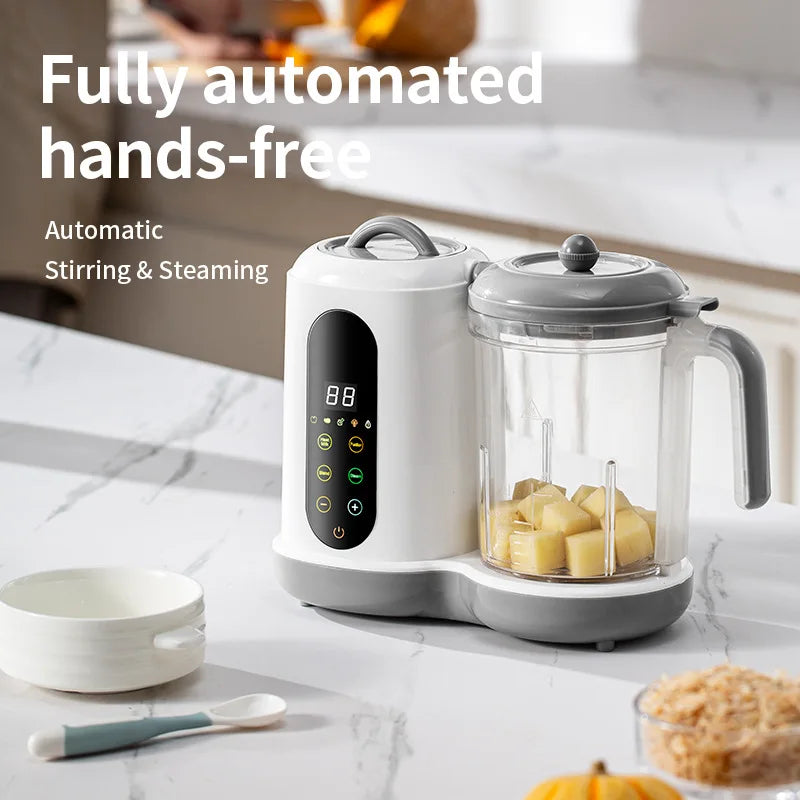110V/220V Baby Food Supplement Maker Multicooker Solid Food Cooking Machine Electric Blender Grinder Mixer Steaming and Cooking