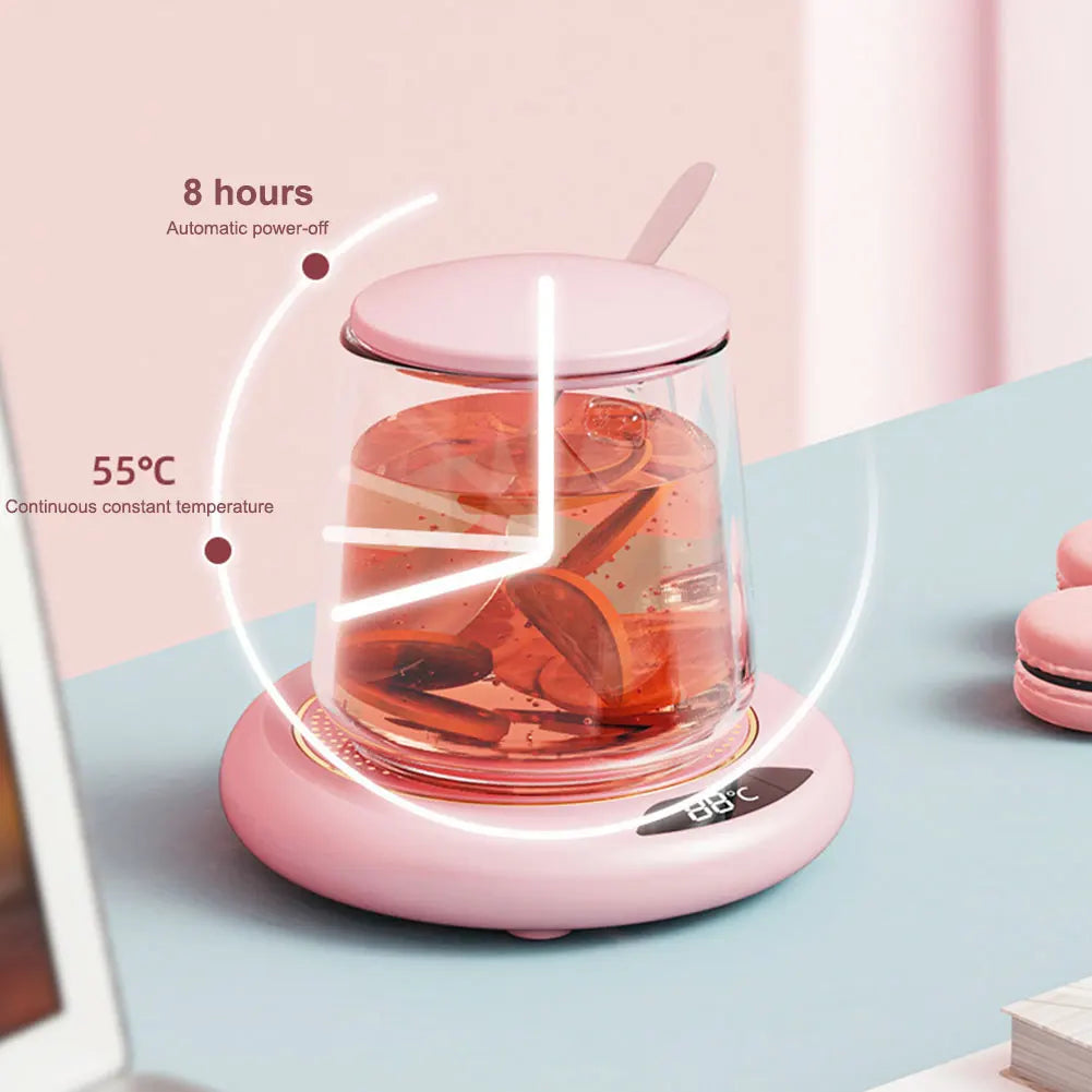 USB Coffee Mug Warmer with 3 Temperature Settings Smart Cup Warmer Electric Beverage Warmer for Hot Coffee Tea and Milk