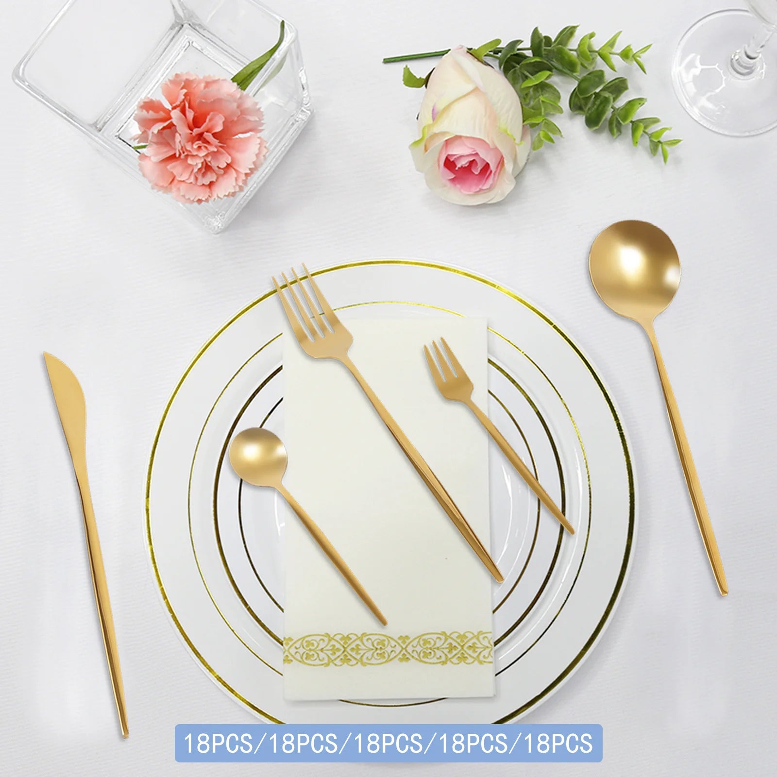 90Pcs Gold Silverware Set Tableware Cutlery Set  Gold Flatware Cutlery Set, Stainless Steel Flatware Set for Home Restaurant Buffets