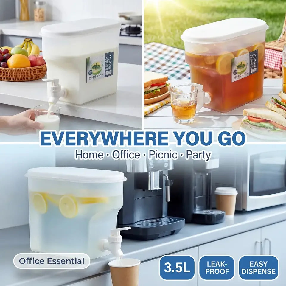 3.5L Cold Water Jug Large Capacity Cold Kettle with Faucet Juice Lemonade Drinks Bucket Liquid Storage Tank For Summer Party