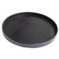 Round Wood Serving Tray, Extra Large Rustic Food Snack Serving Trays Salad Bowl Platter Carrying Plate for Black