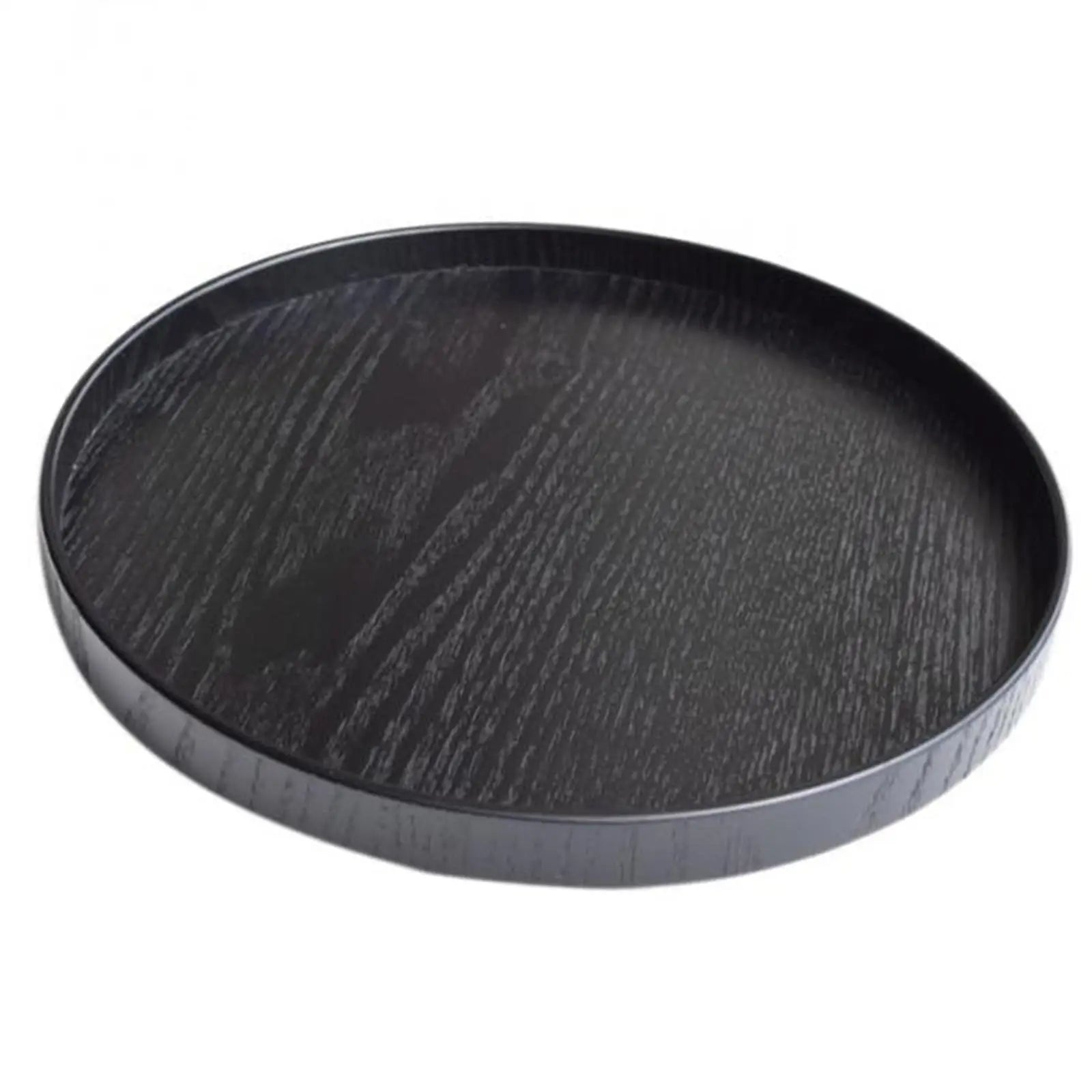 Round Wood Serving Tray, Extra Large Rustic Food Snack Serving Trays Salad Bowl Platter Carrying Plate for Black