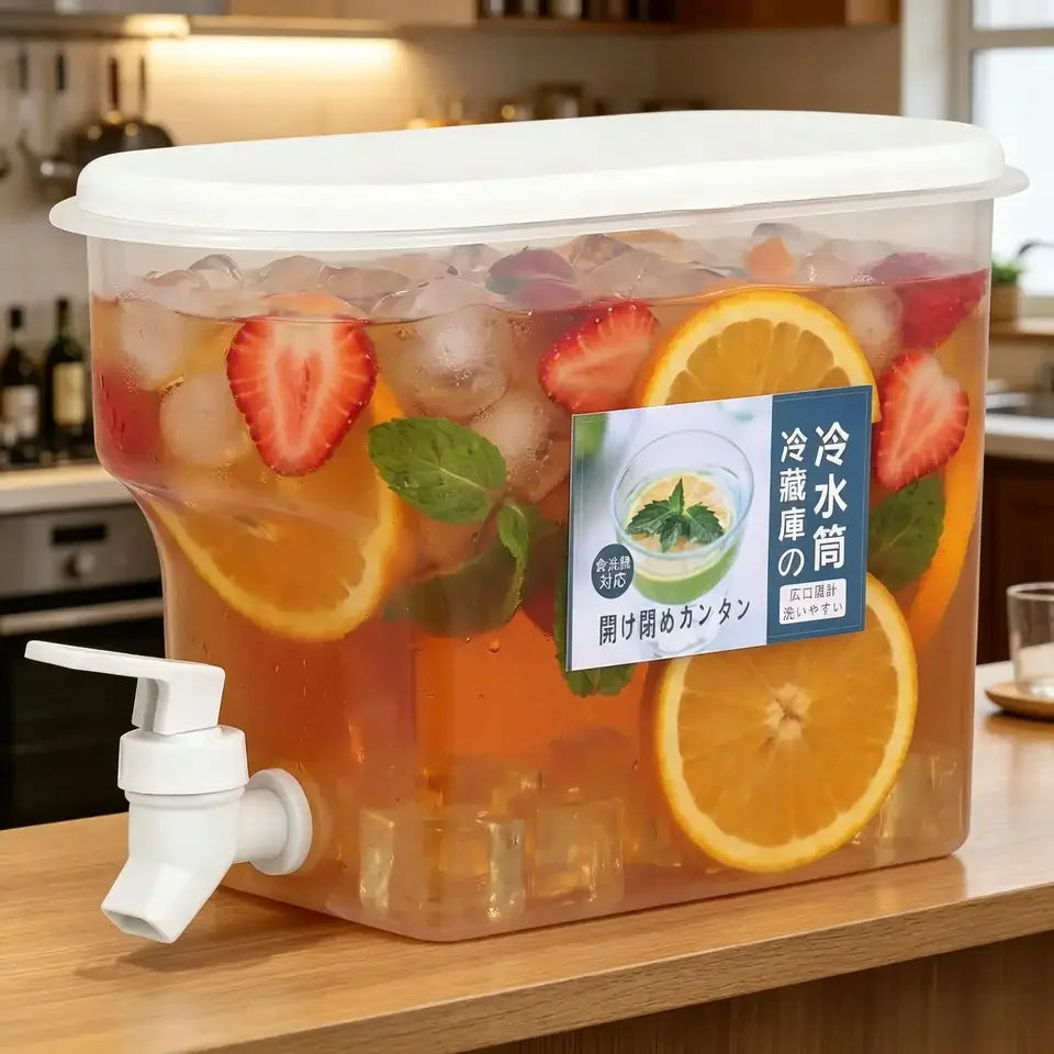 3.5L Cold Water Jug Large Capacity Cold Kettle with Faucet Juice Lemonade Drinks Bucket Liquid Storage Tank For Summer Party
