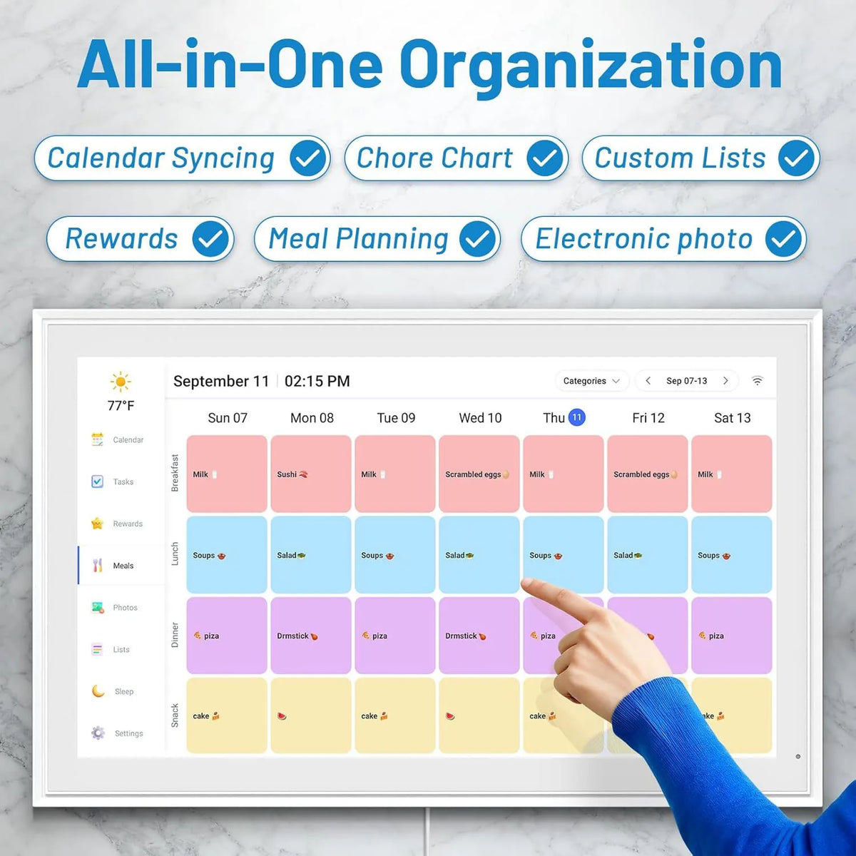 AHXJKA10.1 Inch WiFi Touch Digital Calendar 32GB Storage Multi-function Task To-do List Calendario Inteligente Household Desktop