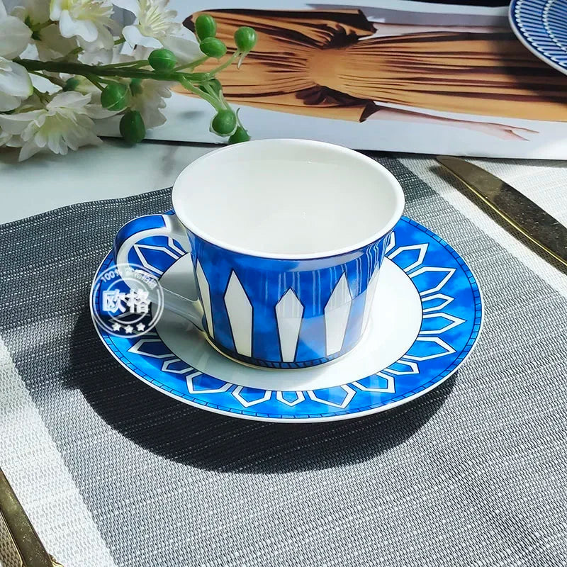 European style simple and luxurious Blue Seal Western dinner plate steak plate decoration afternoon tea Dim sum cake tableware