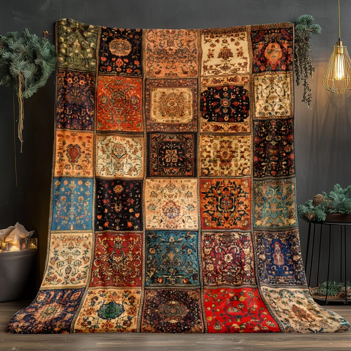 Luxurious Persian Tapestry Throw Blanket Cozy Decorative Ethnic Moroccan Style Vintage Autumn Winter Boho Sofa Couch Bed Decor