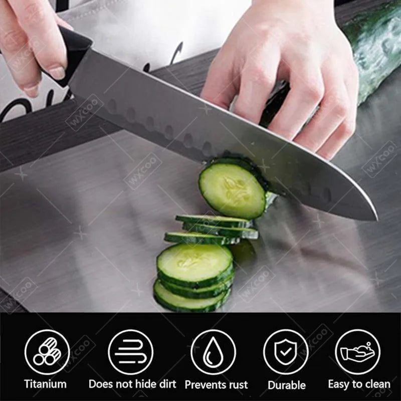 1/3/5PCS Stainless Steel Cutting Boards Double-Sided Antibacterial Food Grade Mould-Resistant Kitchen Chopping Board for Meat
