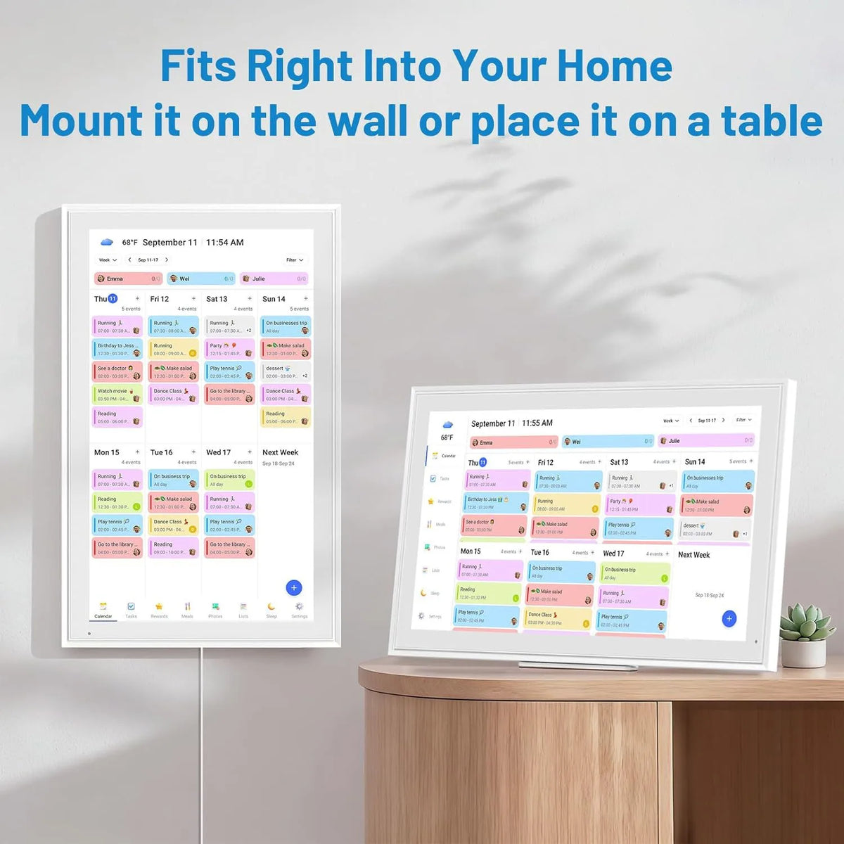 AHXJKA10.1 Inch WiFi Touch Digital Calendar 32GB Storage Multi-function Task To-do List Calendario Inteligente Household Desktop