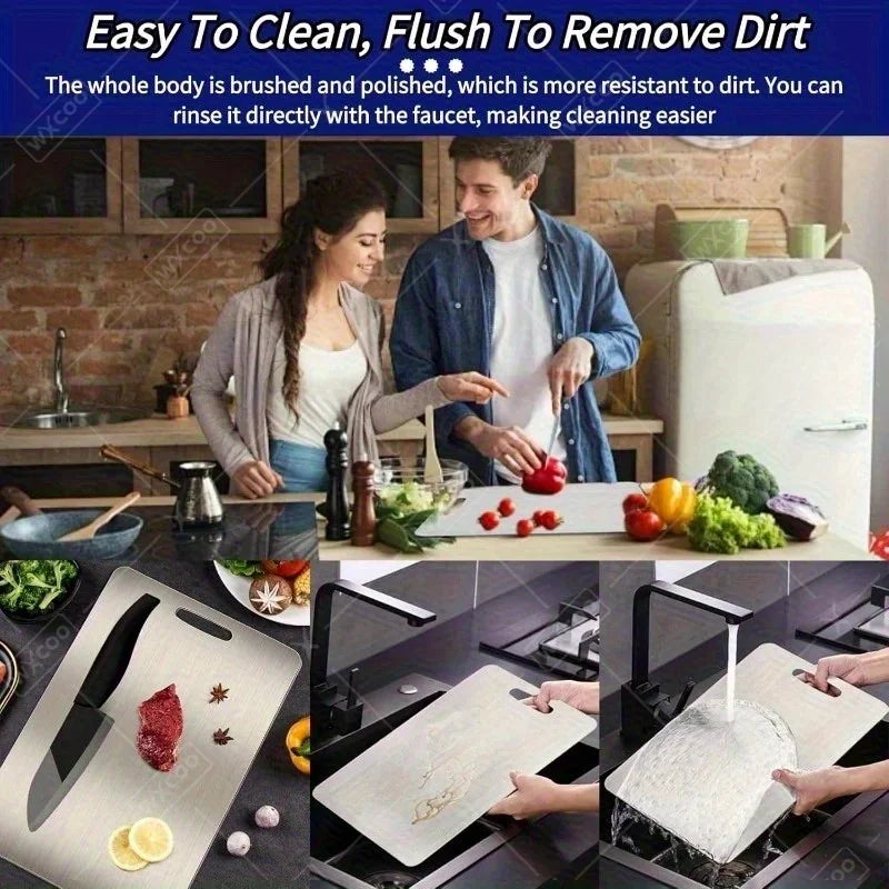 1/3/5PCS Stainless Steel Cutting Boards Double-Sided Antibacterial Food Grade Mould-Resistant Kitchen Chopping Board for Meat