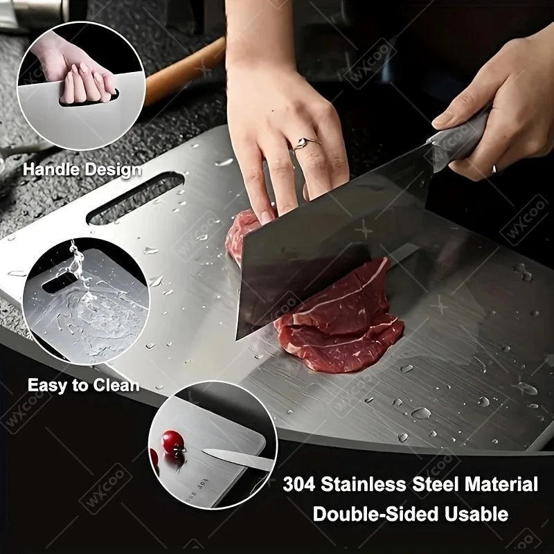 1/3/5PCS Stainless Steel Cutting Boards Double-Sided Antibacterial Food Grade Mould-Resistant Kitchen Chopping Board for Meat