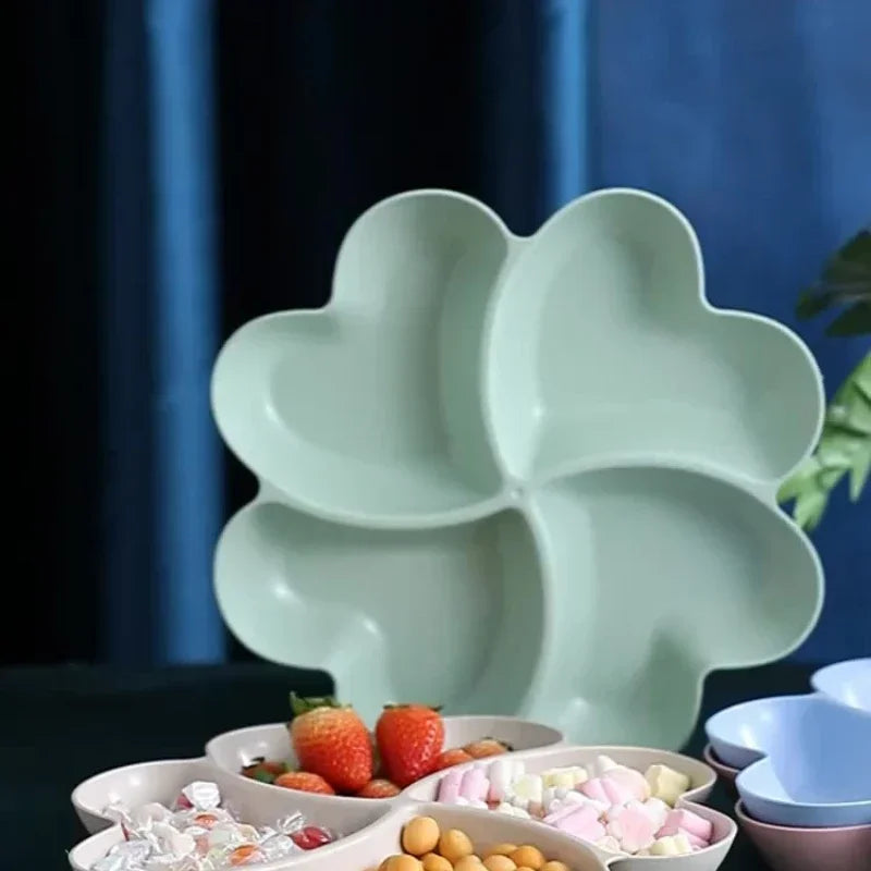 Heart Shaped Fruit Platter Creative Plates Storage Box Dried Fruit Snack Plates Divided Candy Dessert Plate Container Box