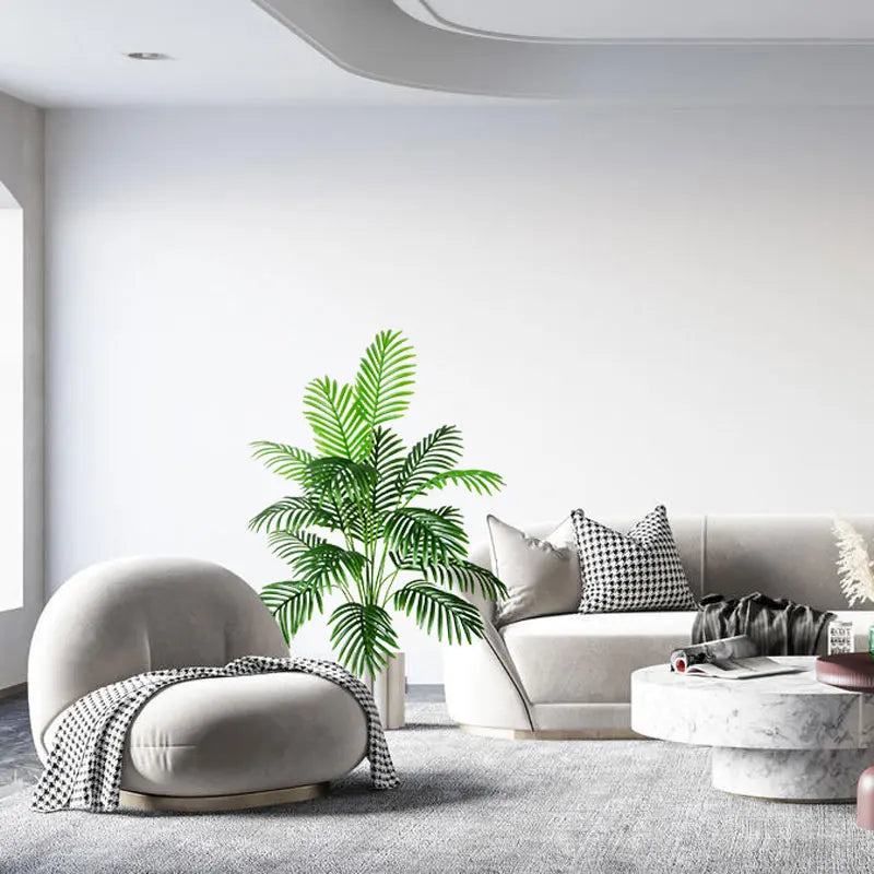 68-113cm Large Artificial Palm Tree Tropical Fake Plants Green Plastic Palm Leafs Big Monstera Tree Branch For Home Garden Decor