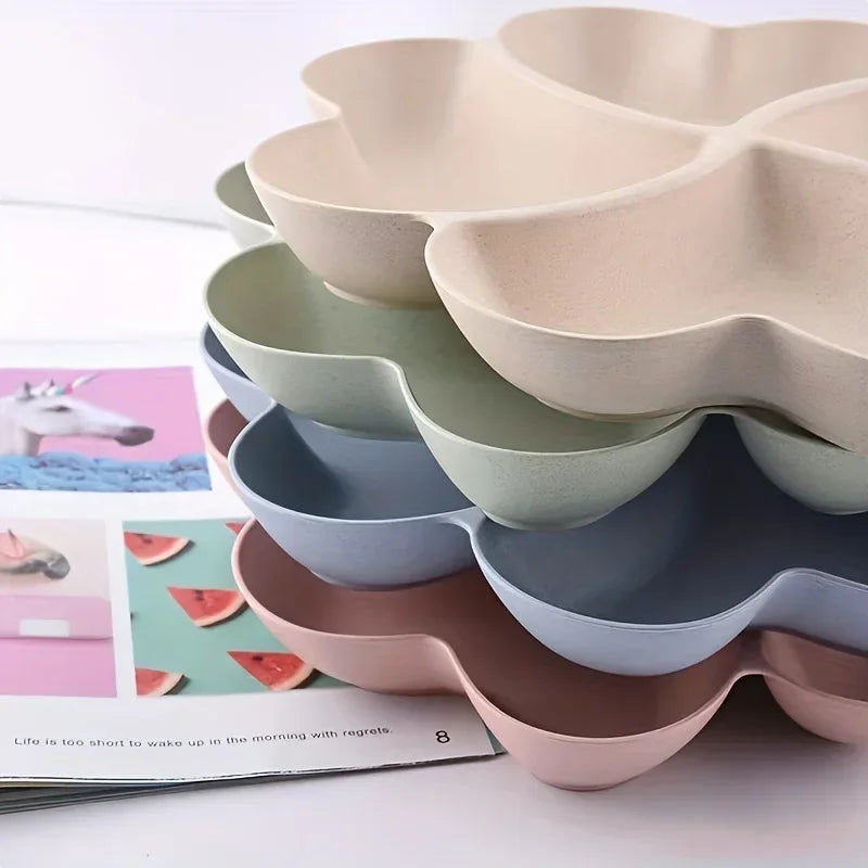 Heart Shaped Fruit Platter Creative Plates Storage Box Dried Fruit Snack Plates Divided Candy Dessert Plate Container Box