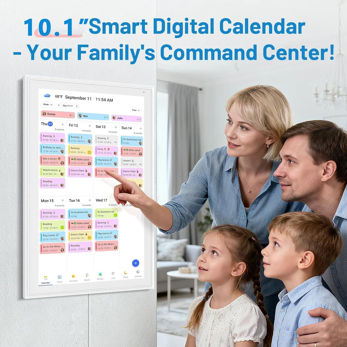 AHXJKA10.1 Inch WiFi Touch Digital Calendar 32GB Storage Multi-function Task To-do List Calendario Inteligente Household Desktop