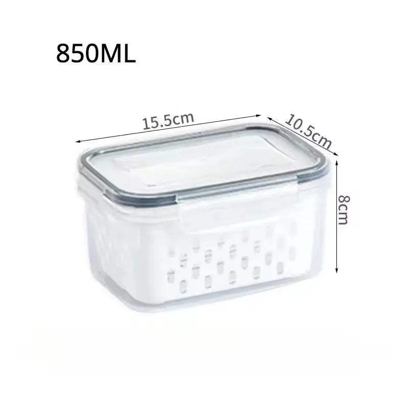 1/3pcs Refrigerator Storage Box Fridge Organizer Fresh Vegetable Fruit Drain Basket Storage Container Pantry Kitchen Organizer