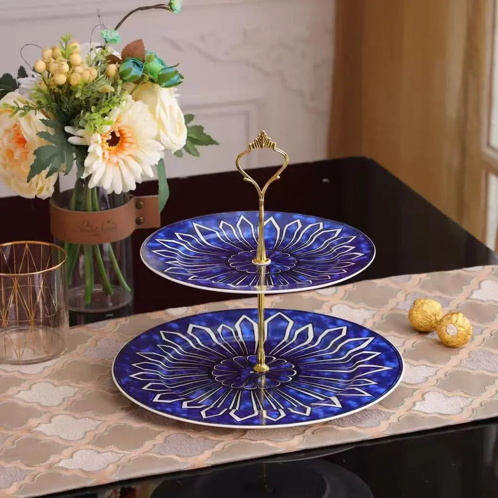 European style simple and luxurious Blue Seal Western dinner plate steak plate decoration afternoon tea Dim sum cake tableware
