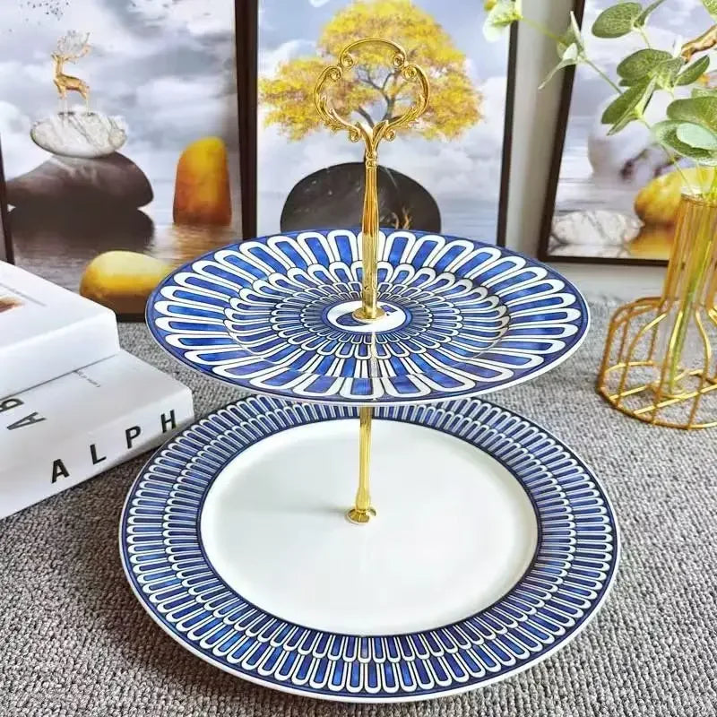 European style simple and luxurious Blue Seal Western dinner plate steak plate decoration afternoon tea Dim sum cake tableware