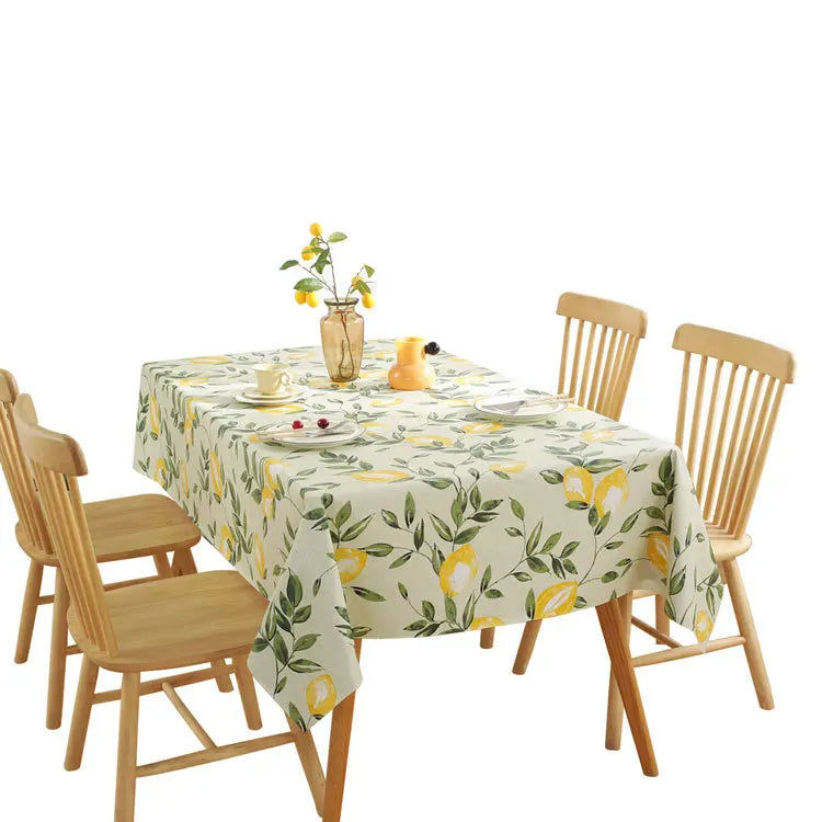 PVC Waterproof and Oil-proof Plastic Tablecloth Bedside Table Dustproof Decorative Cloth Living Room Coffee Table Tablecloth