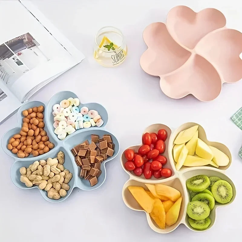 Heart Shaped Fruit Platter Creative Plates Storage Box Dried Fruit Snack Plates Divided Candy Dessert Plate Container Box