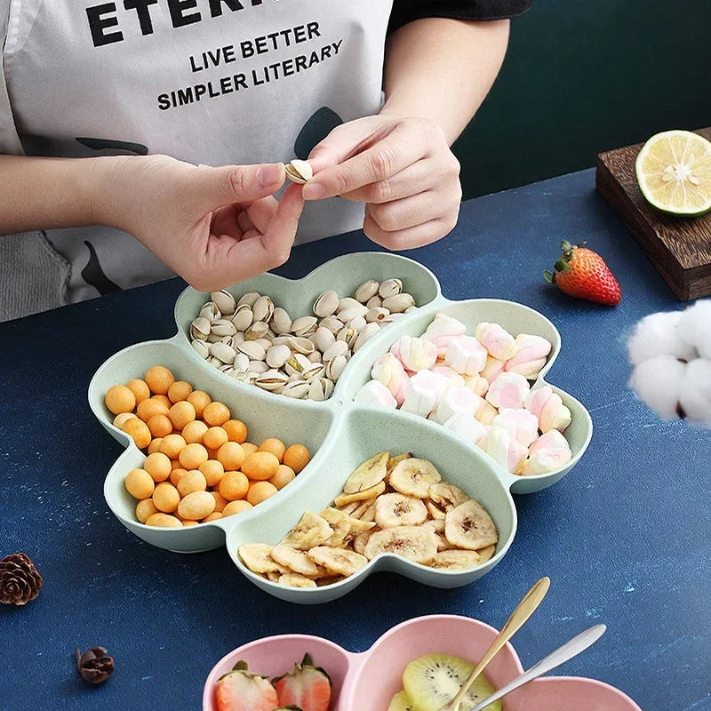 Heart Shaped Fruit Platter Creative Plates Storage Box Dried Fruit Snack Plates Divided Candy Dessert Plate Container Box