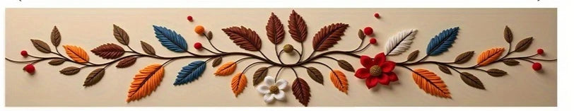1pc Branches Leaves Flowers Table Runner Holiday Party Decorative Cloth for Home Kitchen Dining Office Living Room Dinner Table