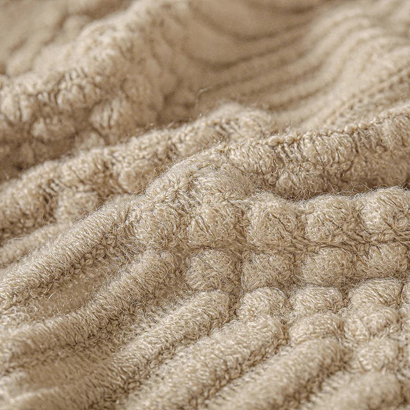 Khaki Gift Knitted Blanket with Tassels Chunky Vintage Luxury Farmhouse Throw Bedspread Oversized Blanket Cover Manta Para Sofá
