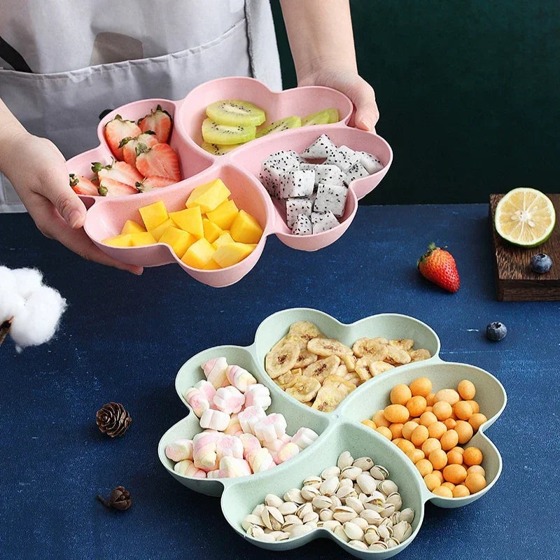 Heart Shaped Fruit Platter Creative Plates Storage Box Dried Fruit Snack Plates Divided Candy Dessert Plate Container Box