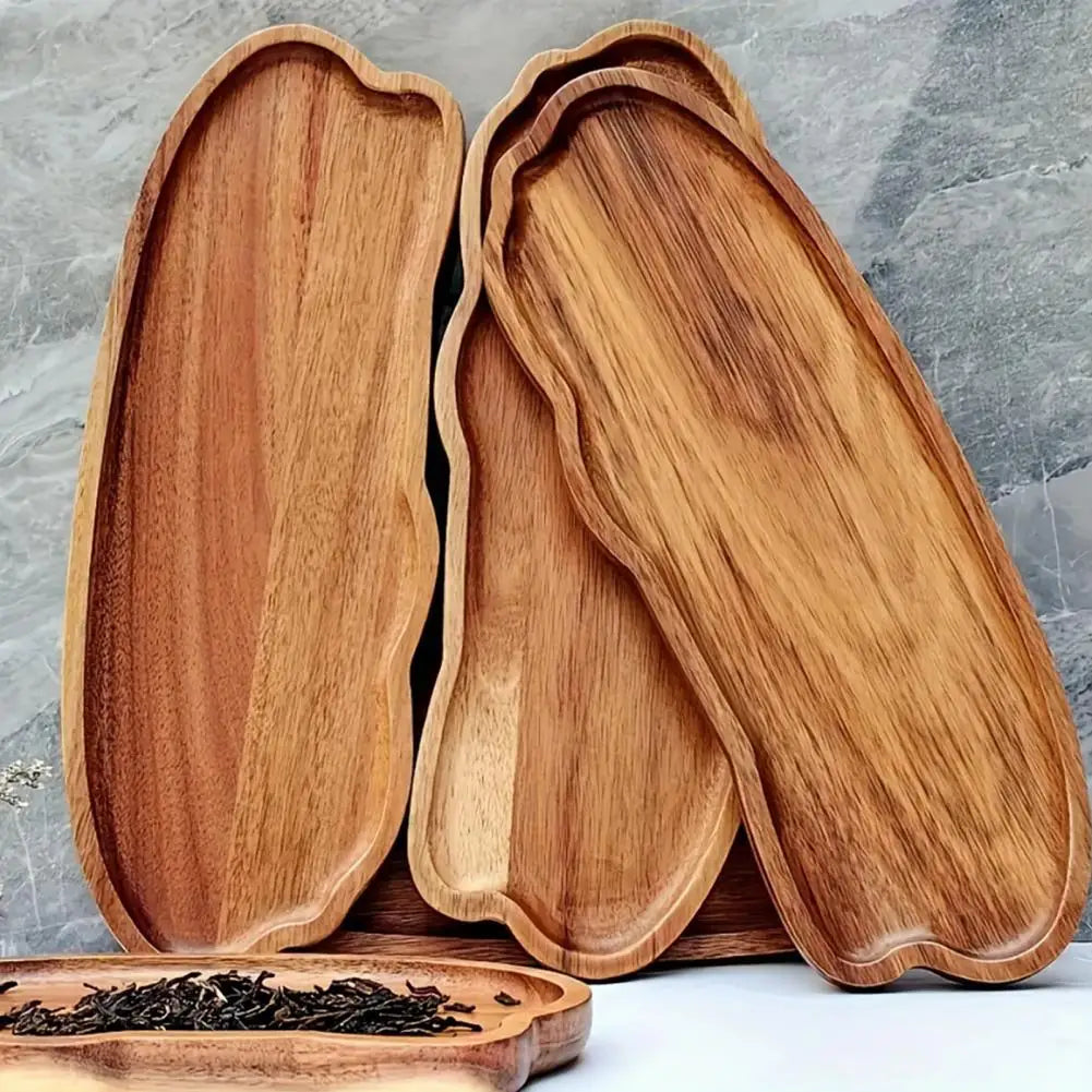 Japanese Wooden Tea Tray Multi Functional  Fruits Desserts Bread Storage Heat Resistant Solid Wood Home Decor Kitchen Essential‌