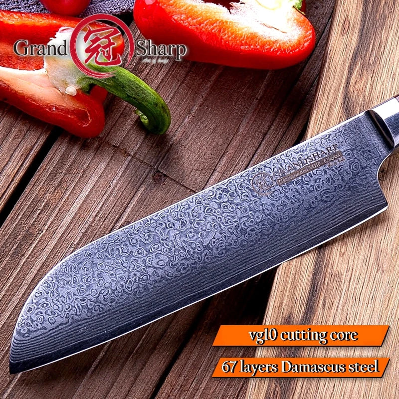 Santoku Knife vg10 Japanese Damascus Steel Sushi Sashimi Slicing Tools Japanese Kitchen Knives Cooking Gadgets Premium Quality