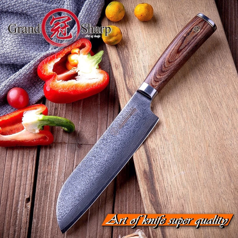 Santoku Knife vg10 Japanese Damascus Steel Sushi Sashimi Slicing Tools Japanese Kitchen Knives Cooking Gadgets Premium Quality